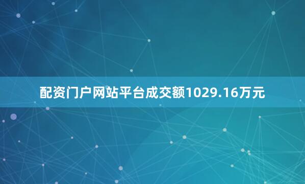 配资门户网站平台成交额1029.16万元